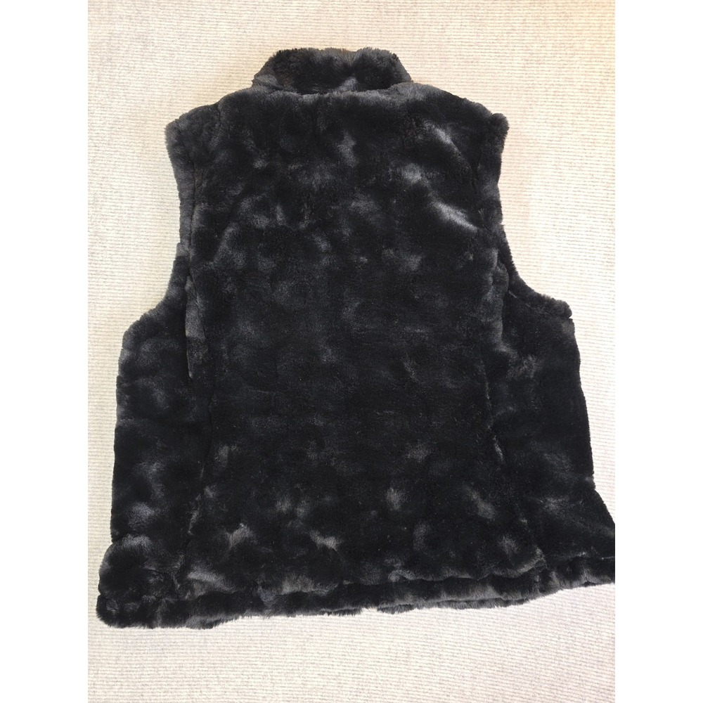 Nicole Miller Womens Reversible Faux Fur Quilted Vest Sleeveless Jacket Sz XL - Picture 2 of 12
